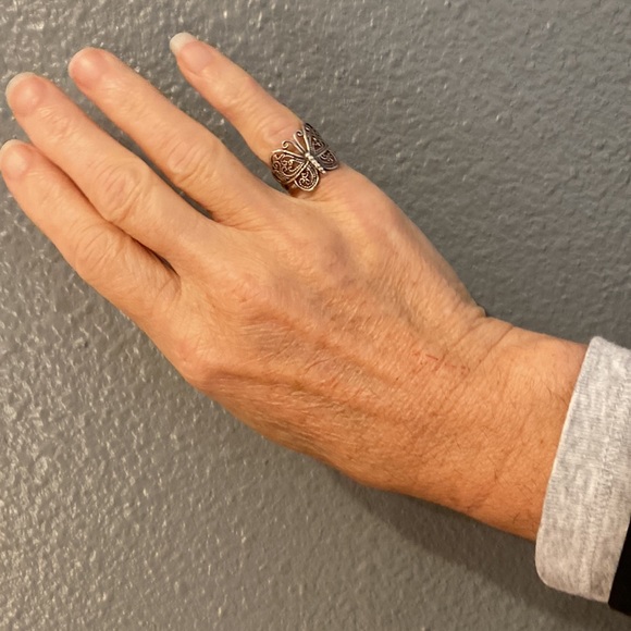 925 sterling silver intricate rope braid butterfly ring - Picture 12 of 12